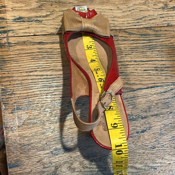 ❤️ WONDERS RED SLINGBACK HEELS WITH BOW - SIZE 38 - 100% LEATHER - Picture 15 of 15
